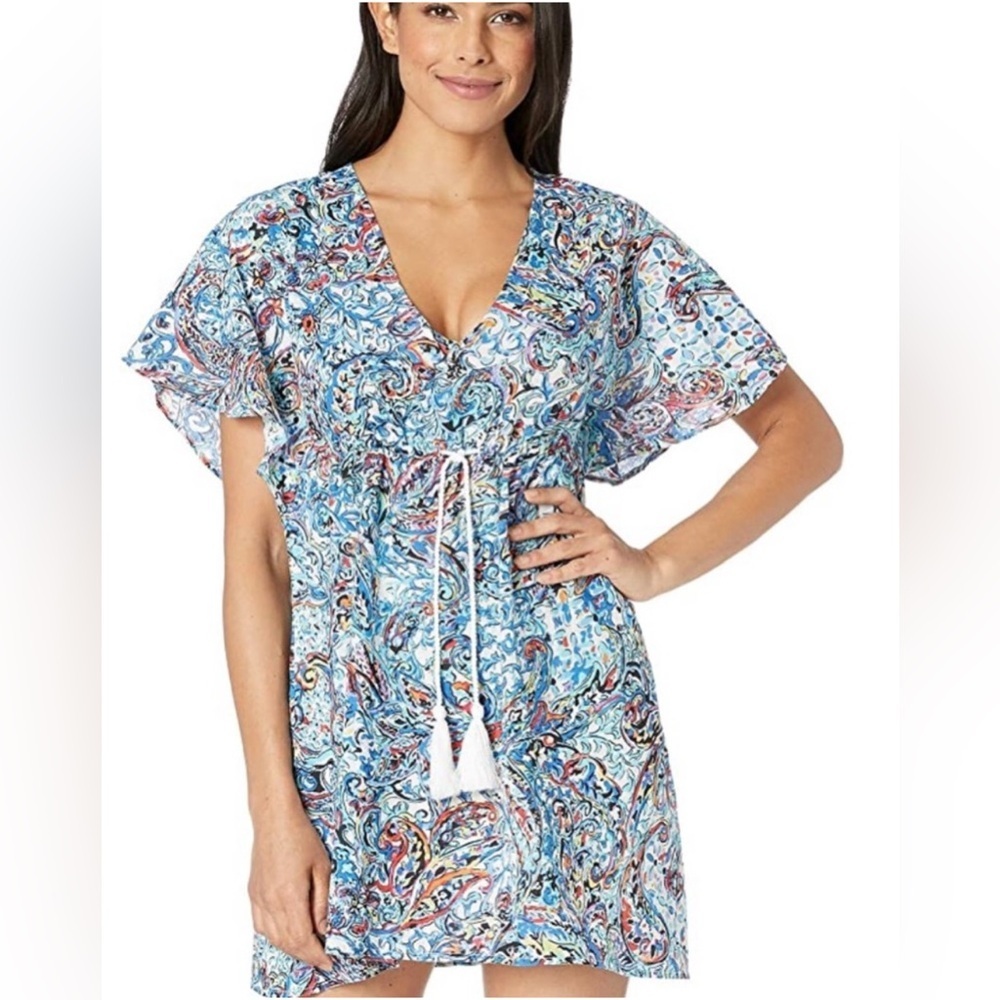 Lauren Ralph Lauren Swim Cover-Up Dress size L Paisley Boho Beach Style